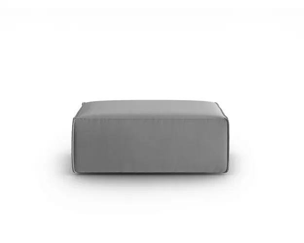 Taburet, Mackay, Cosmopolitan Design, 100x69x40 cm, catifea, gri deschis